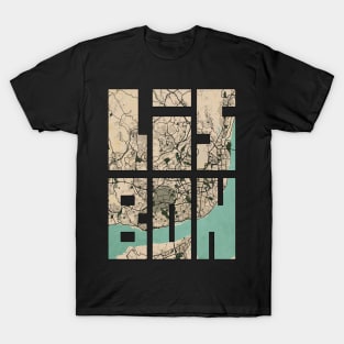 Lisbon, Portugal City Map Typography - Vintage T-Shirt